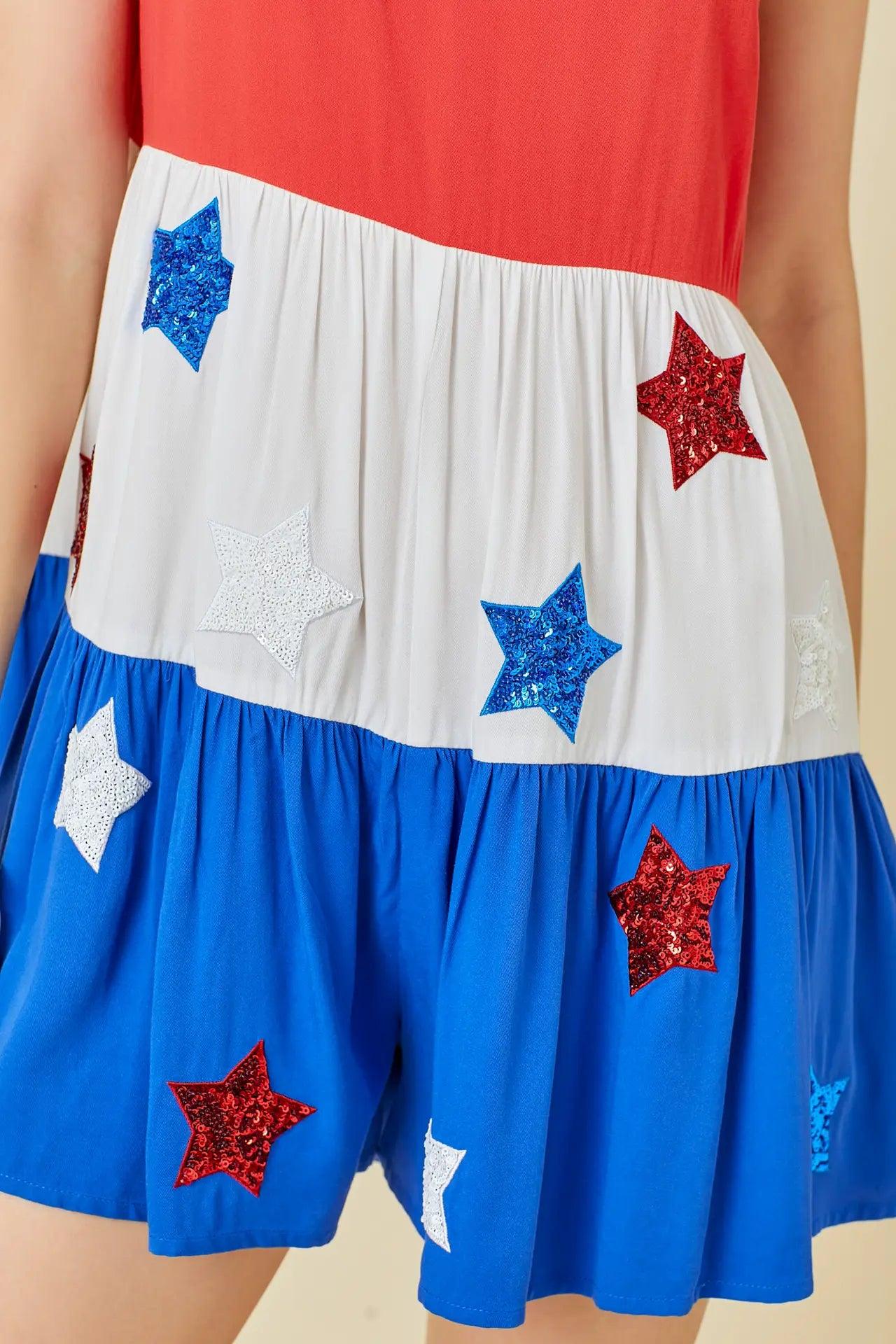 4th of July Color Block Romper - Image 3