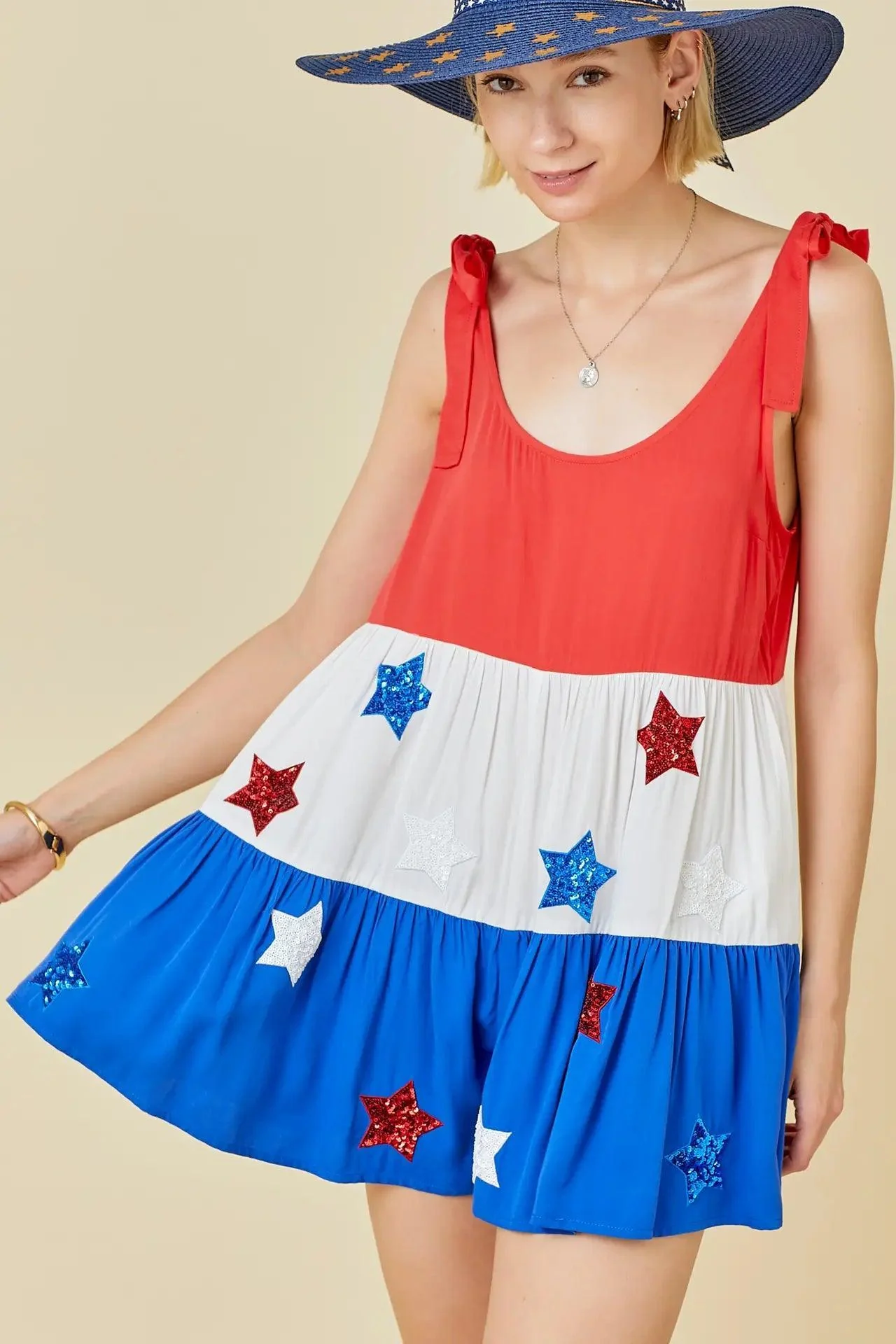 4th of July Color Block Romper - Image 4