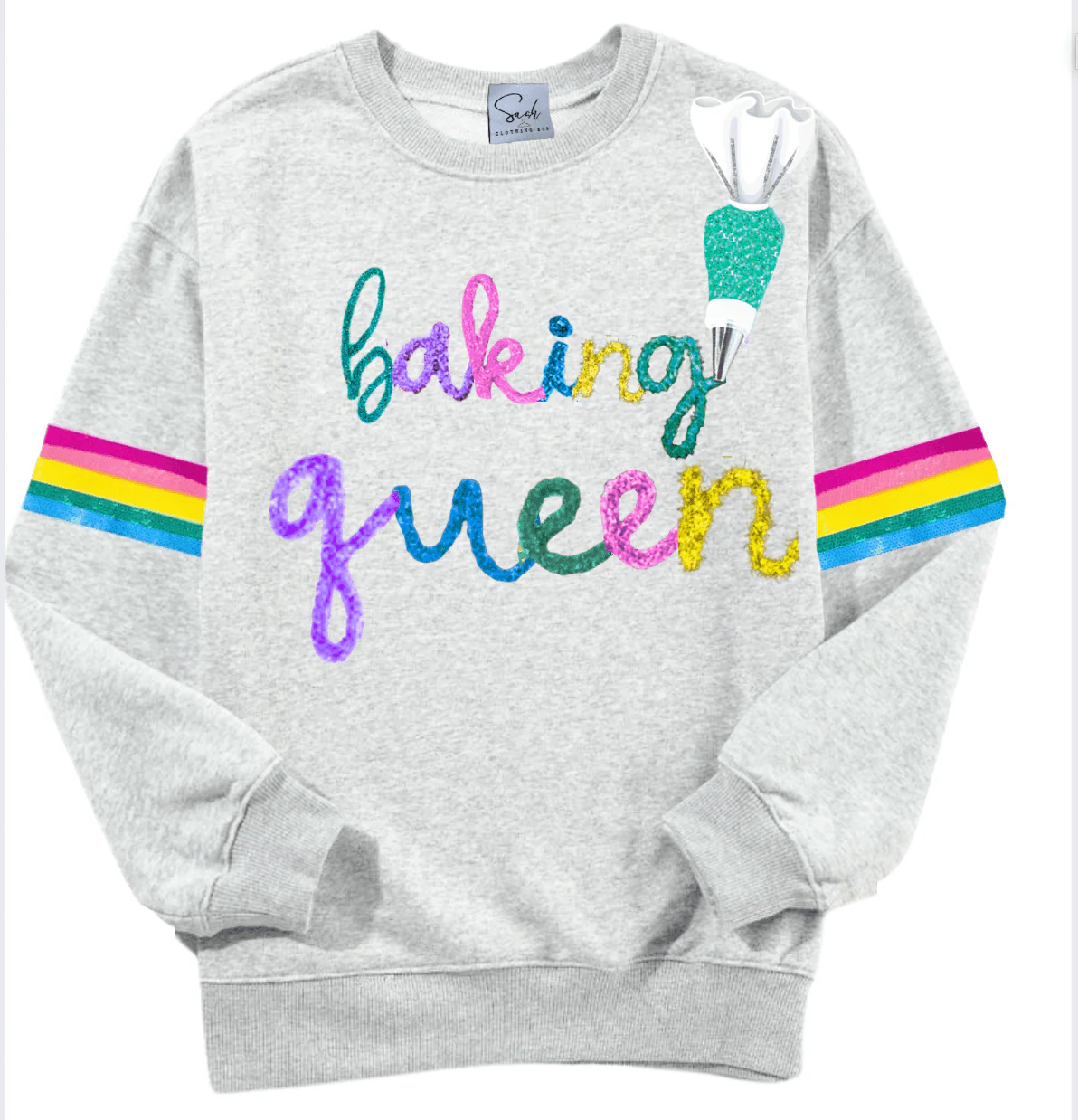 Baking Queen Tinsel Sweatshirt - Image 4