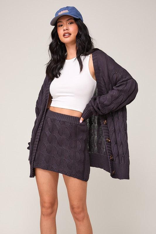 Cable Knit Cardigan & Skirt Set - Image 6