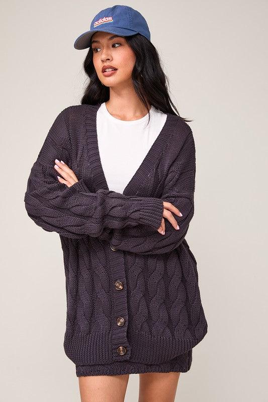 Cable Knit Cardigan & Skirt Set - Image 7
