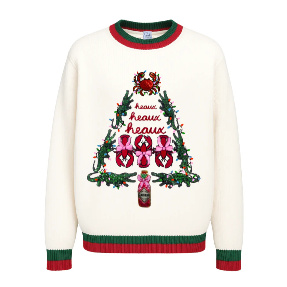 Cajun Christmas Sequin Alligator Sweater - Image 5