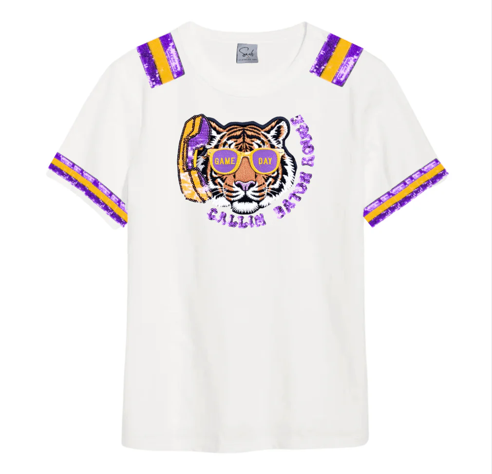 Callin Baton Rouge Sequin Tiger T-Shirt - Image 11