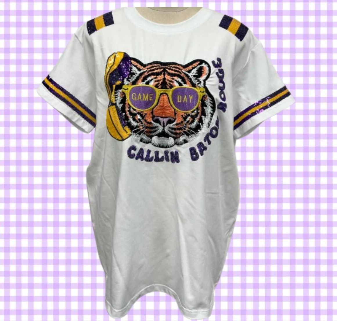 Callin Baton Rouge Sequin Tiger T-Shirt - Image 6