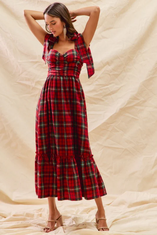 Christmas Plaid Maxi Dress - Image 5