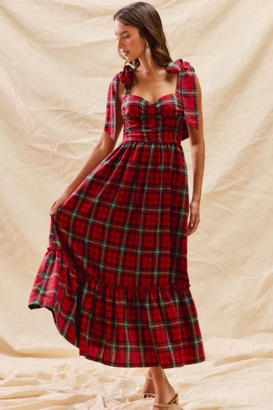 Christmas Plaid Maxi Dress - Image 6