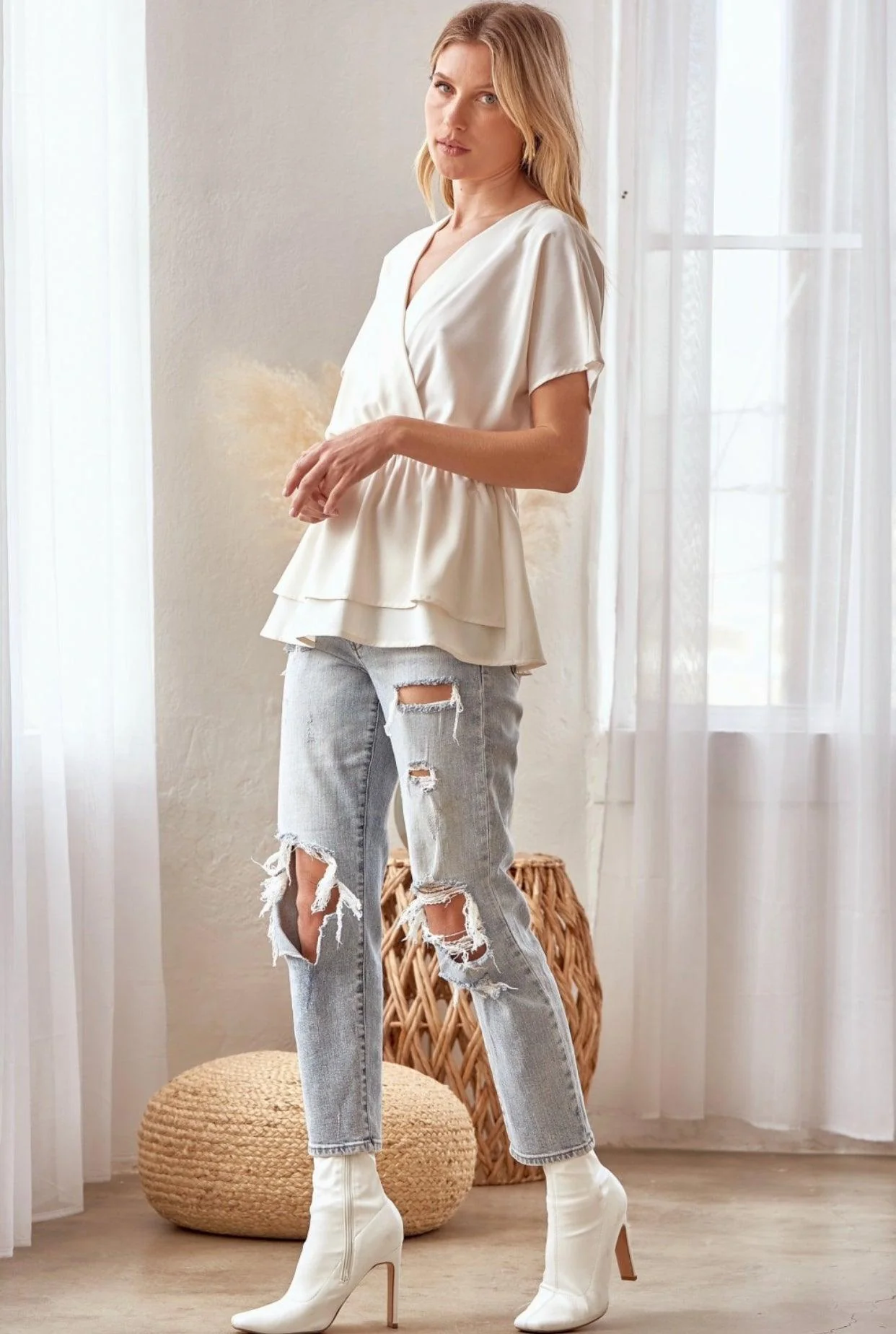 Delia Wrap Flowy Top - Image 3