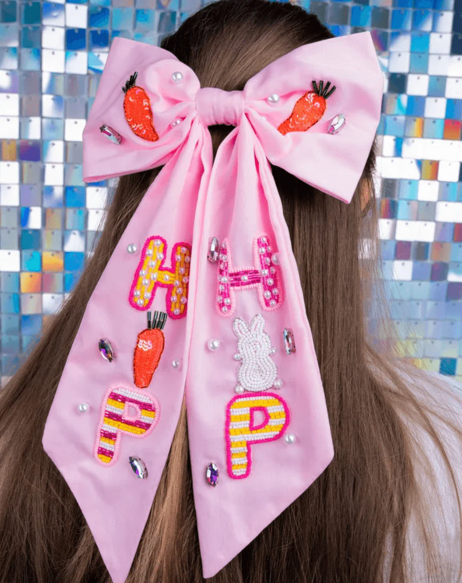 Easter Beaded Hair Bow - Image 3