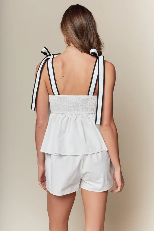 Game Day Rick Rack Embroidered 2 Piece Set White - Image 5