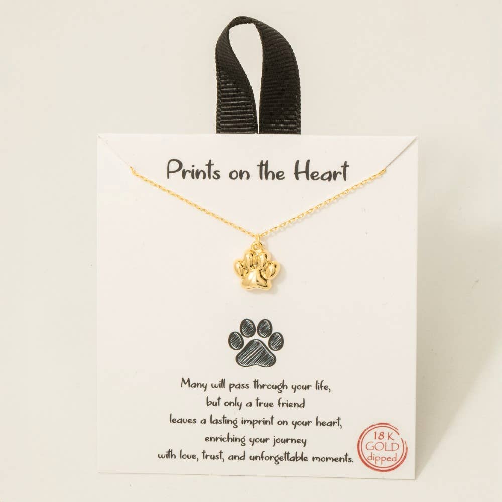 Gameday Gold Plated CZ Paw Stud Necklace - Image 4