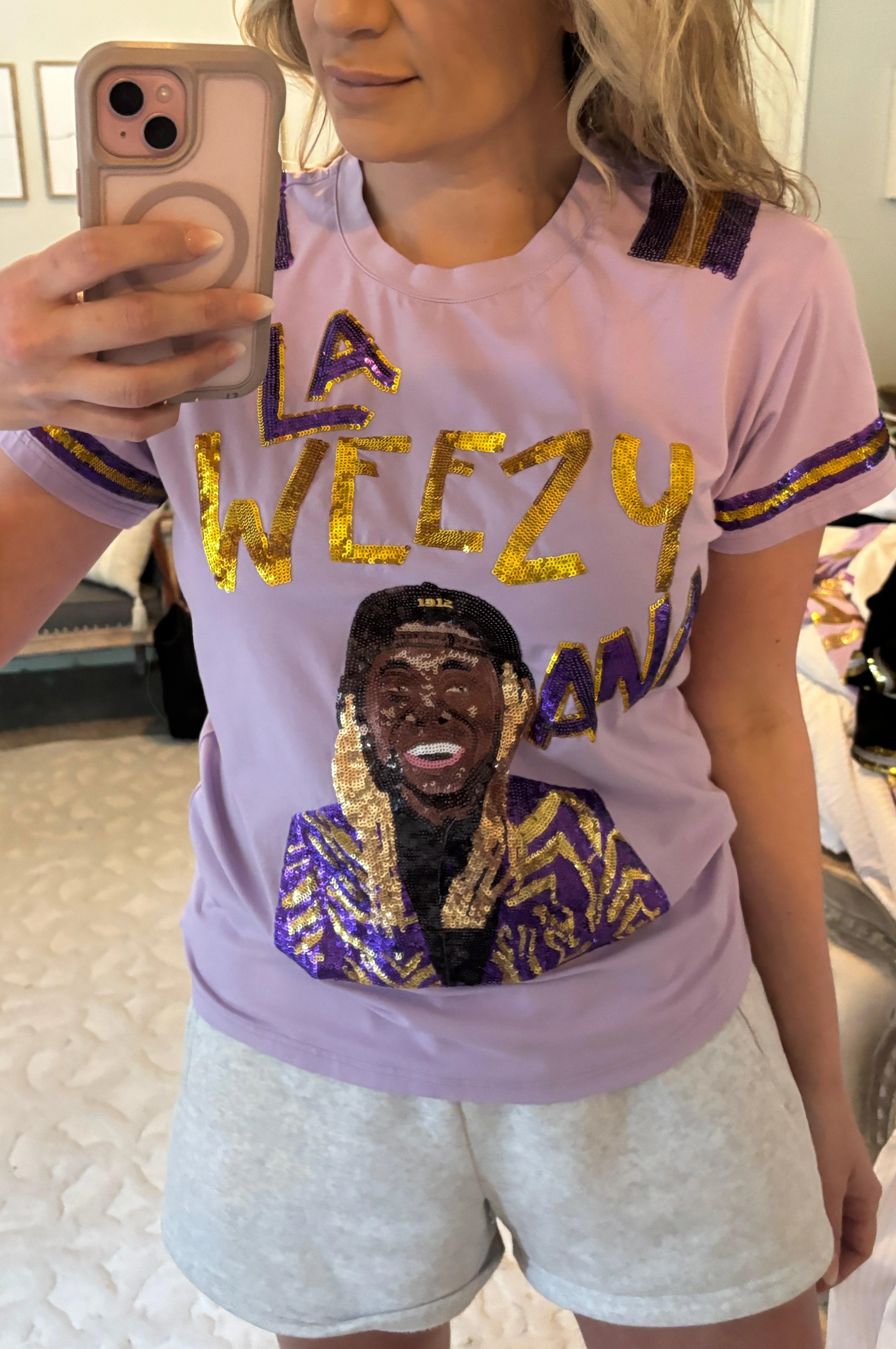 La Weezy Ana Tigers Sequin Gameday T-Shirt - Image 4