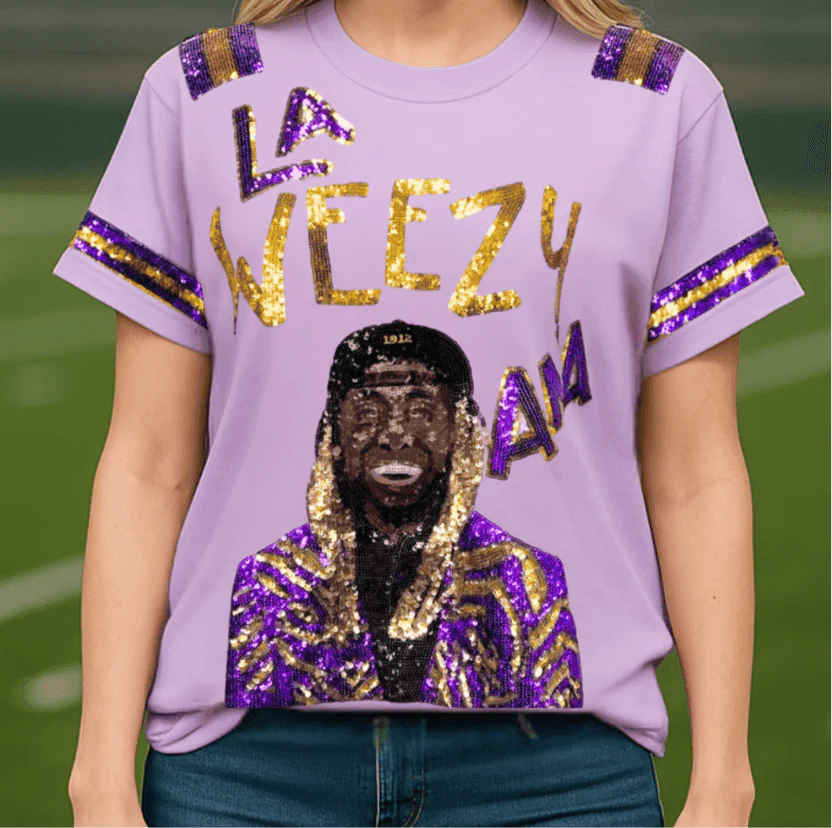 La Weezy Ana Tigers Sequin Gameday T-Shirt - Image 5