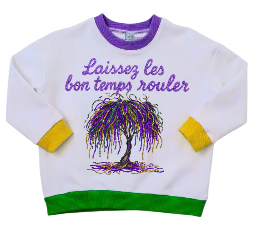 Mardi Gras Bead Tree Sequin Sweater - Image 5