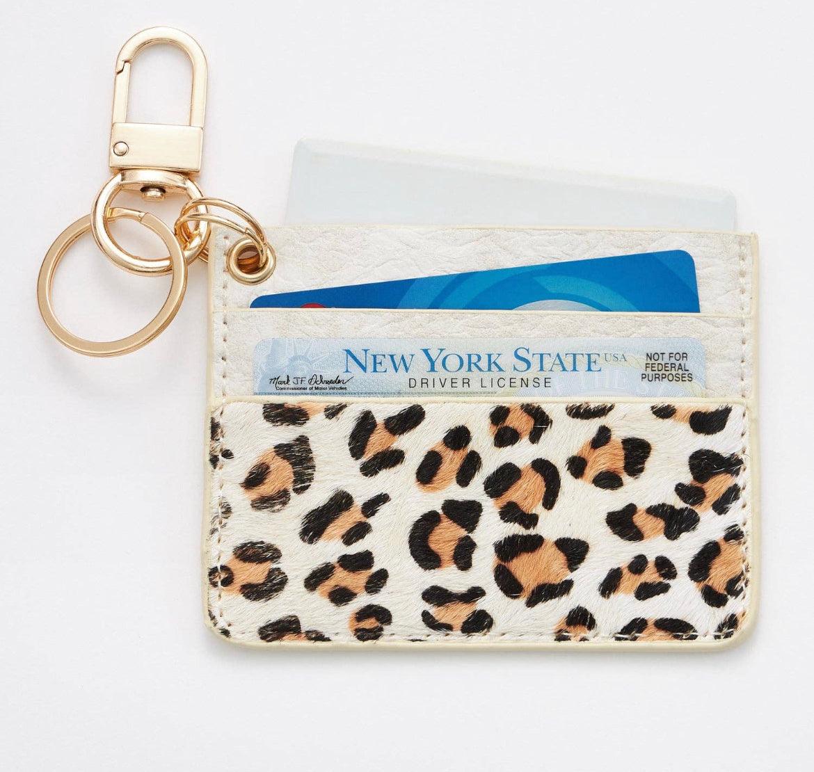 Leopard Print Card Holder Key Chain - Image 3