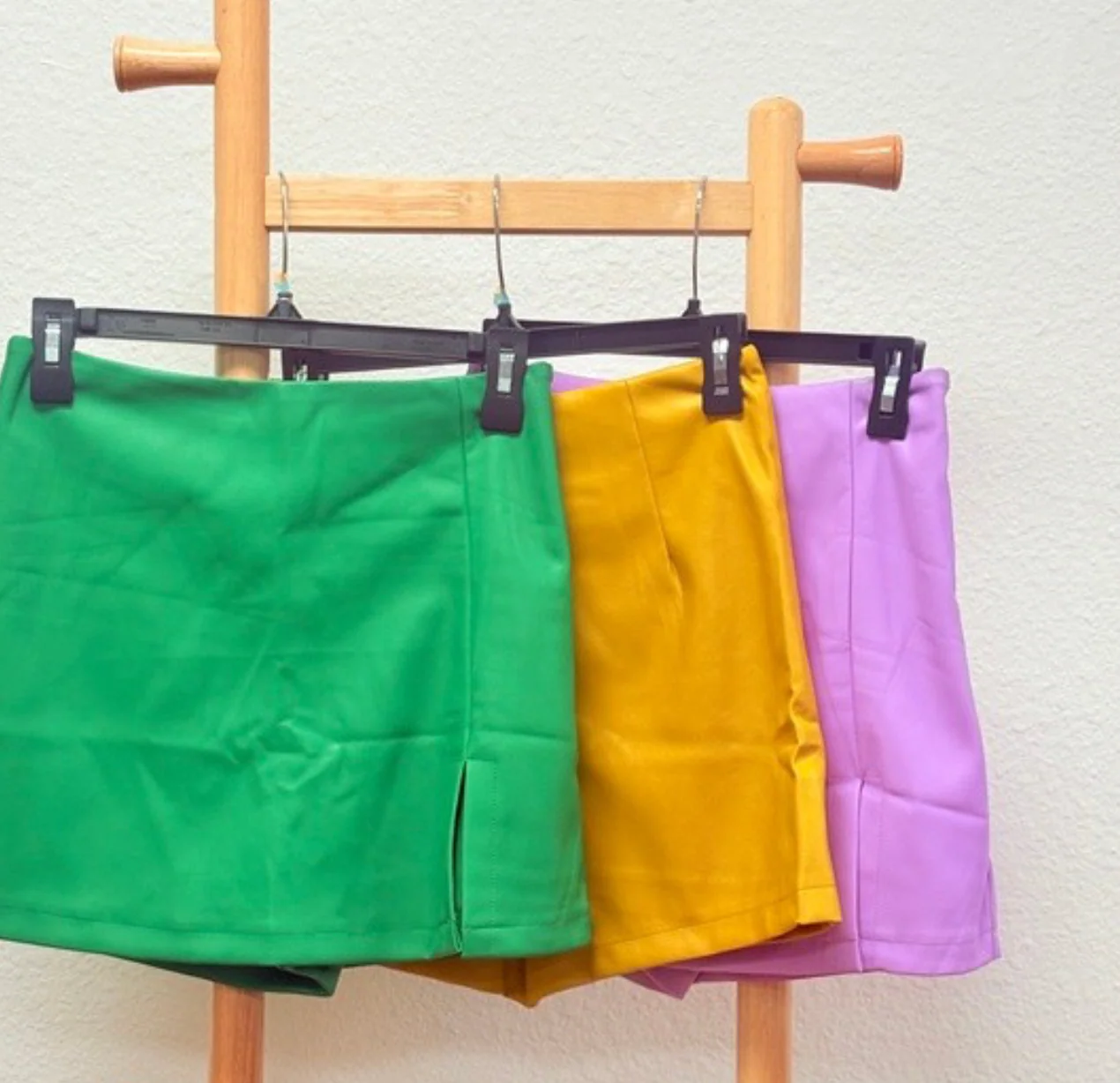 Mardi Gras Faux Leather Skort Green - Image 3