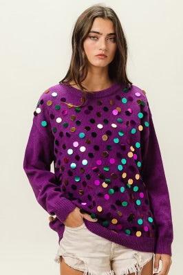 Mardi Gras Sequin Sweater - Image 3
