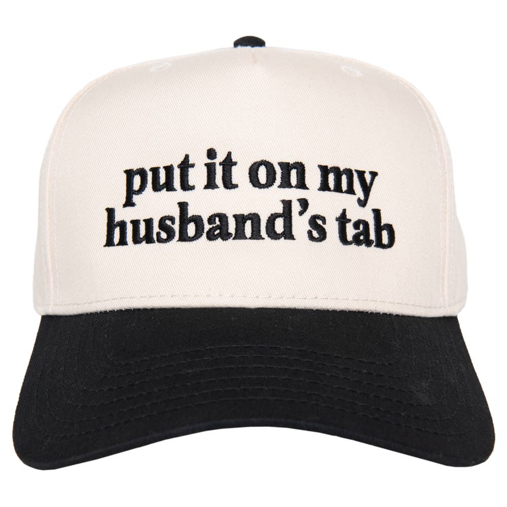 Put It On My Husband's Tab Two-Toned Vintage Hat: Pink and Tan - Image 5