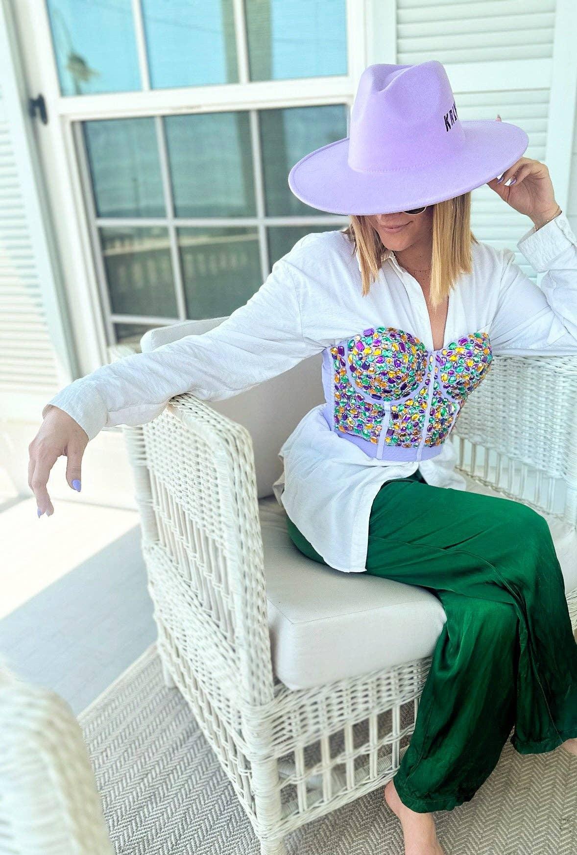 Rhinestone Bustier - Lavender Mardi Gras - Image 4