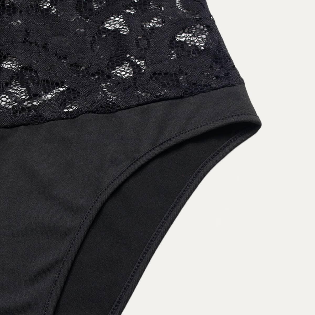 Floral Lace V-Neck Long Sleeve Bodysuit - Image 6