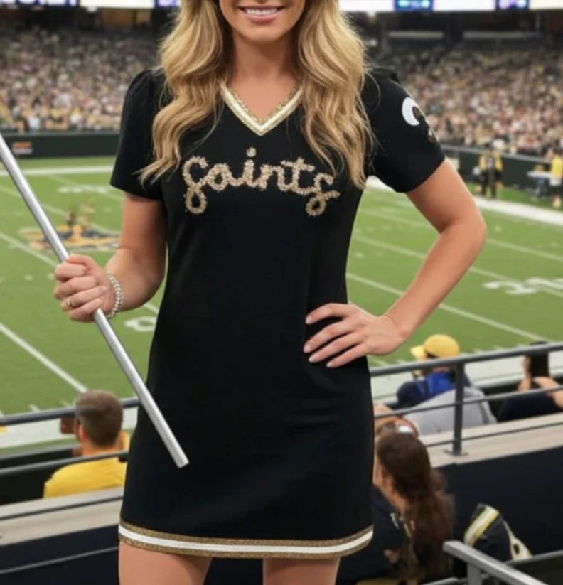 New Orleans Saints Script Black & Gold Dress - Image 3