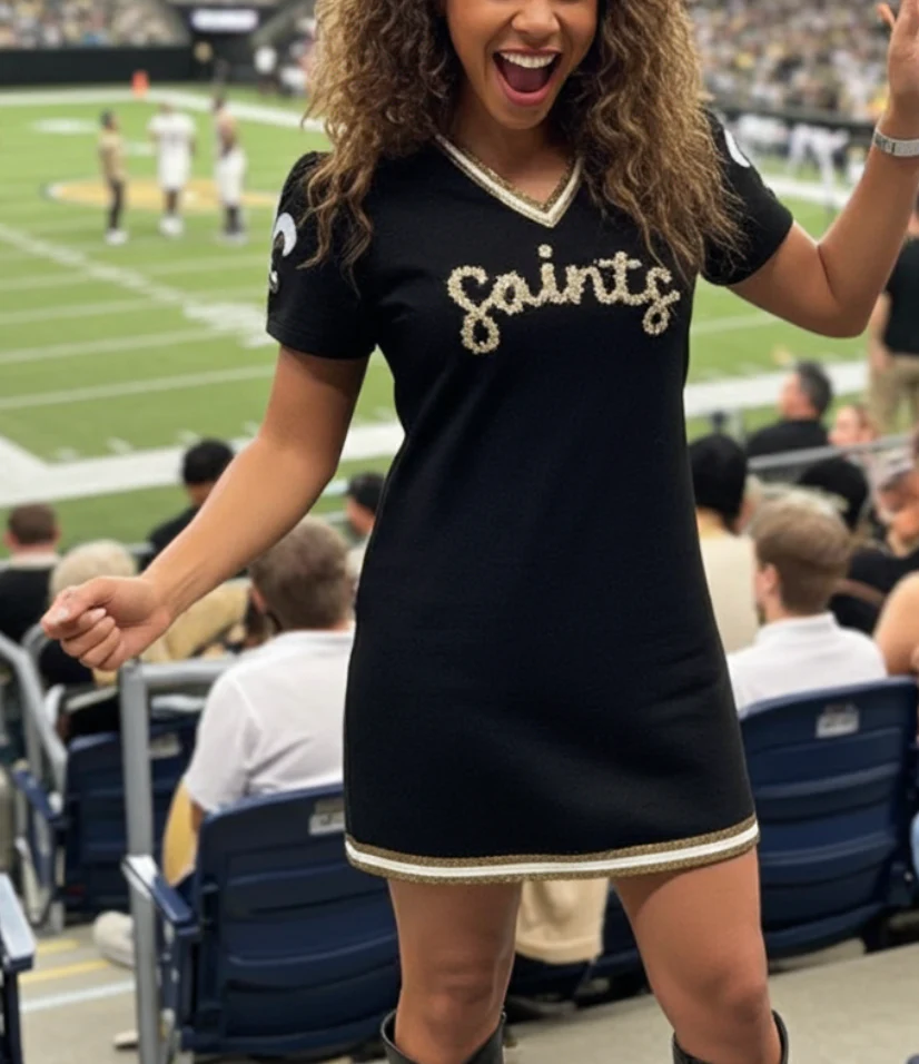 New Orleans Saints Script Black & Gold Dress - Image 5