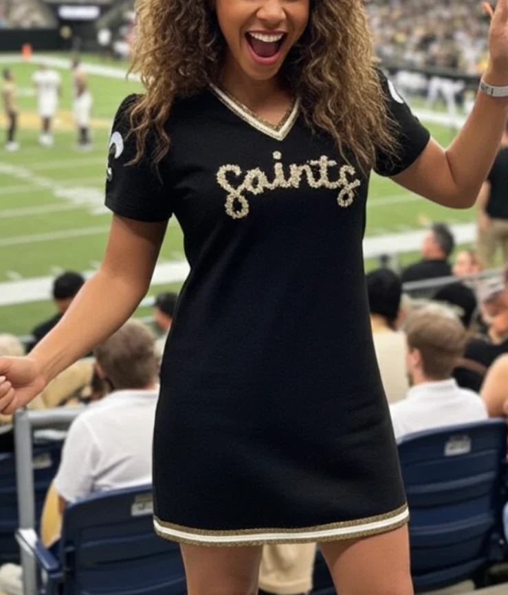 New Orleans Saints Script Black & Gold Dress - Image 6