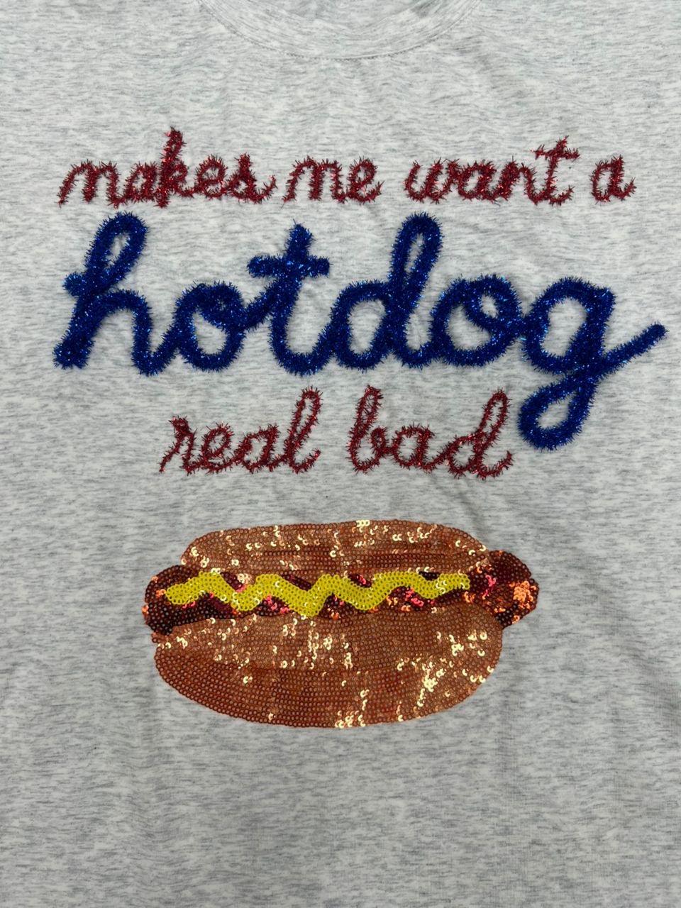 Sequin Hotdog 4th of July T-Shirt - Image 6