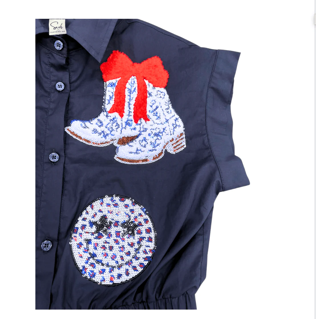 Sequin Patch 4th of July Romper - Image 8