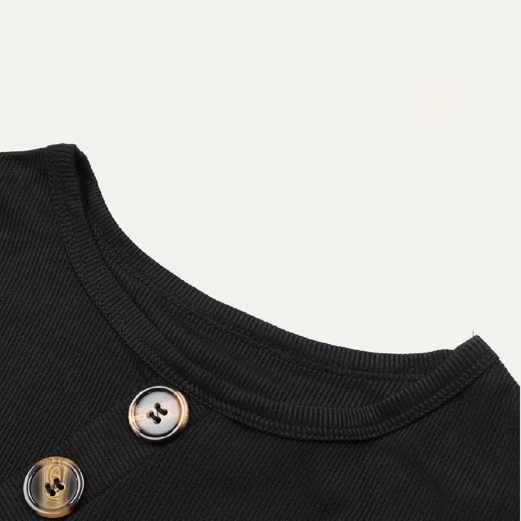 Stretchy Round Neck Ribbed Knit Short Sleeves Bodysuit - Image 5
