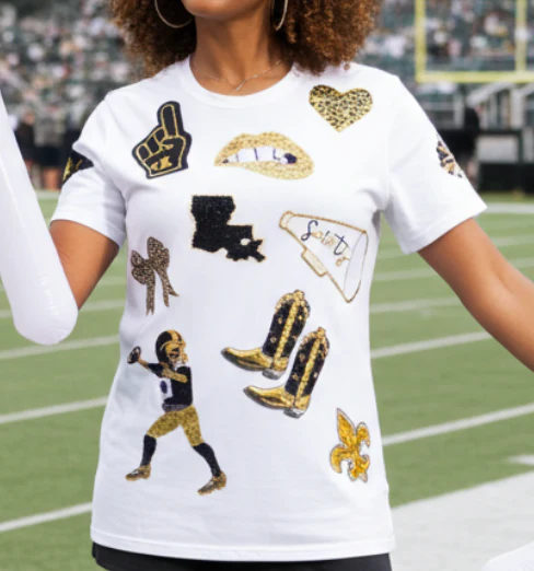 Saints Game Day Sequin Spirit T-Shirt - Image 11