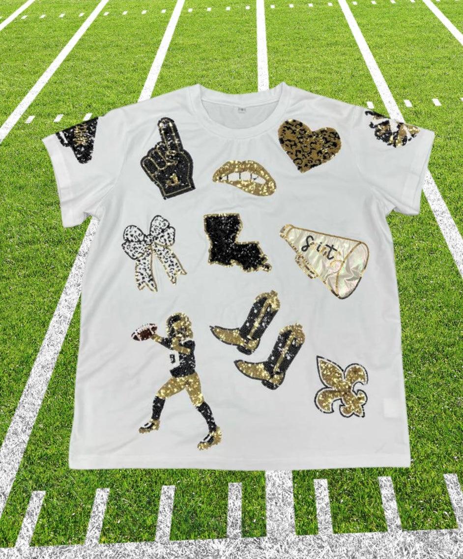 Saints Game Day Sequin Spirit T-Shirt - Image 4