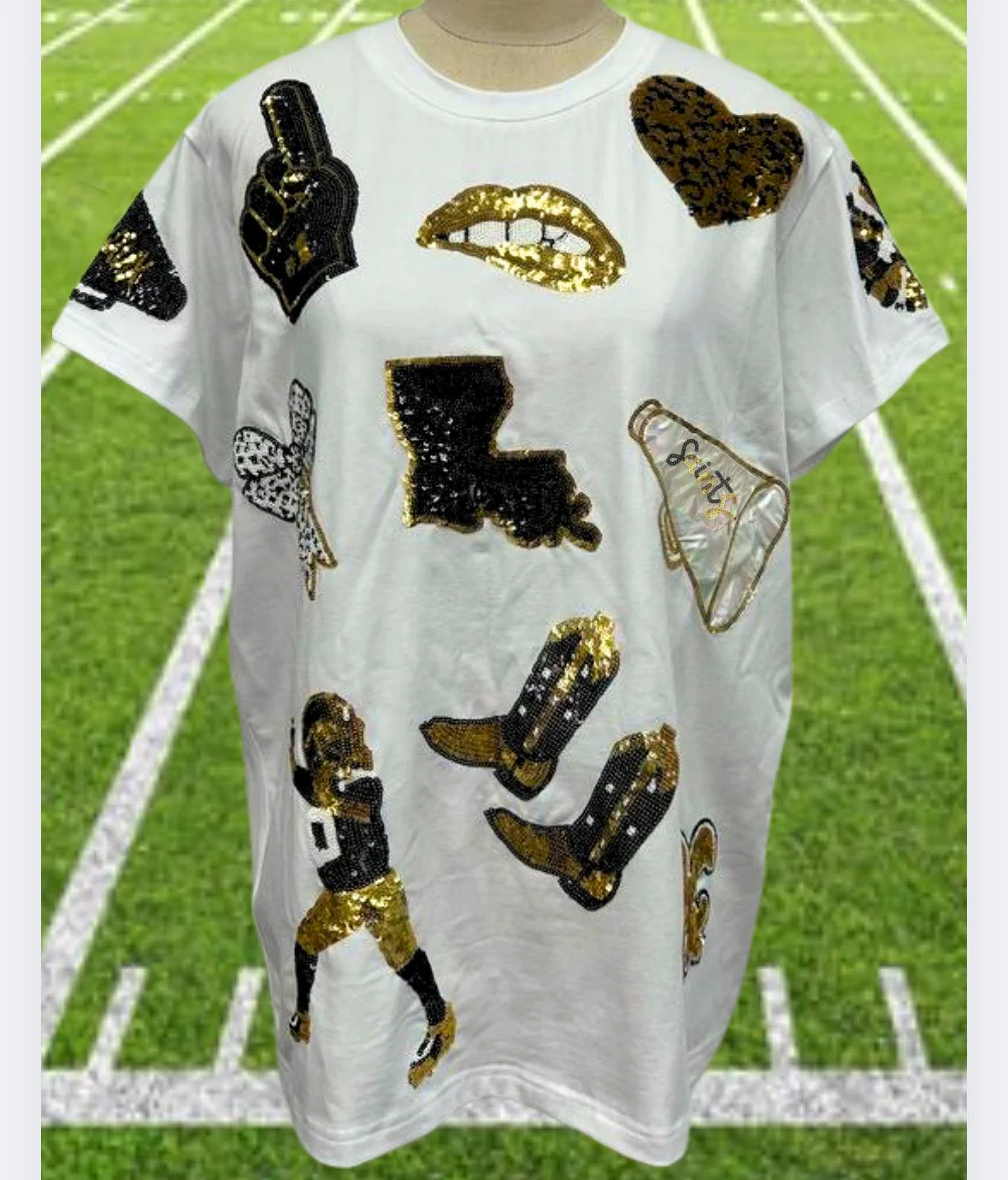 Saints Game Day Sequin Spirit T-Shirt - Image 6