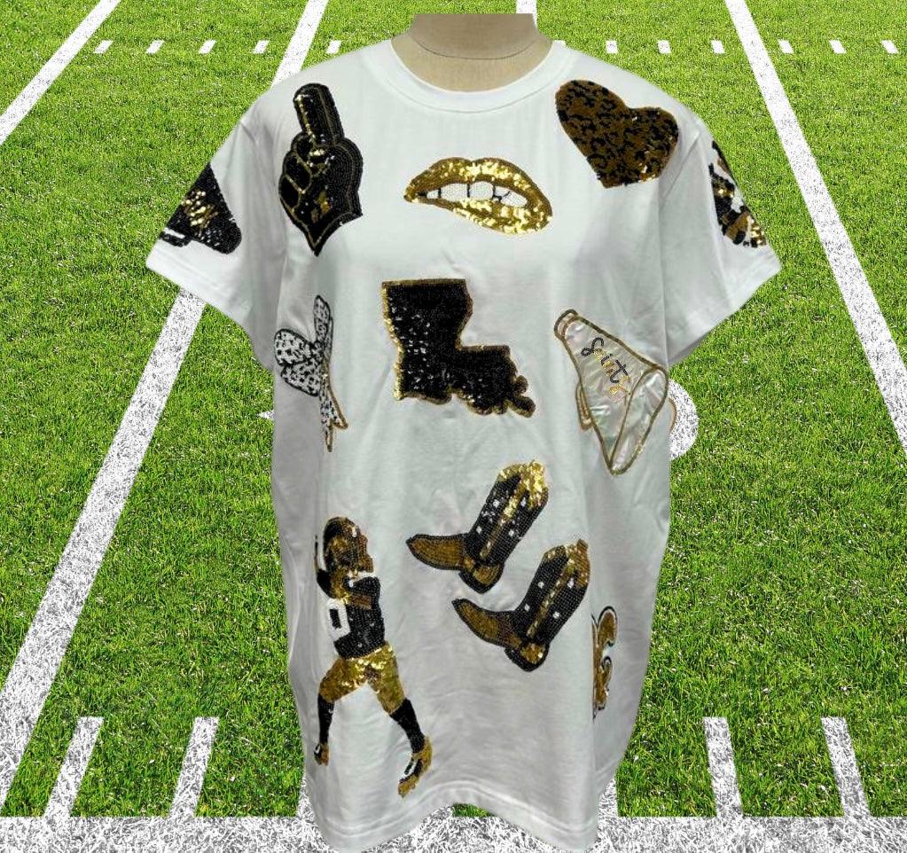 Saints Game Day Sequin Spirit T-Shirt - Image 9